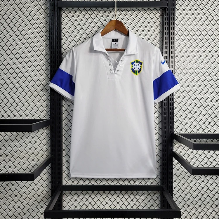 Retro 2004 Brazil retro White Football jersey