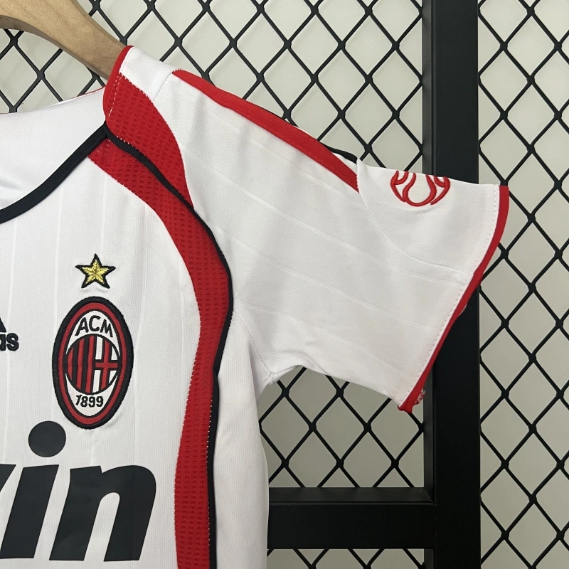 retro Kids 2006-07 Kids AC Milan retro Champions League away kids football jersey