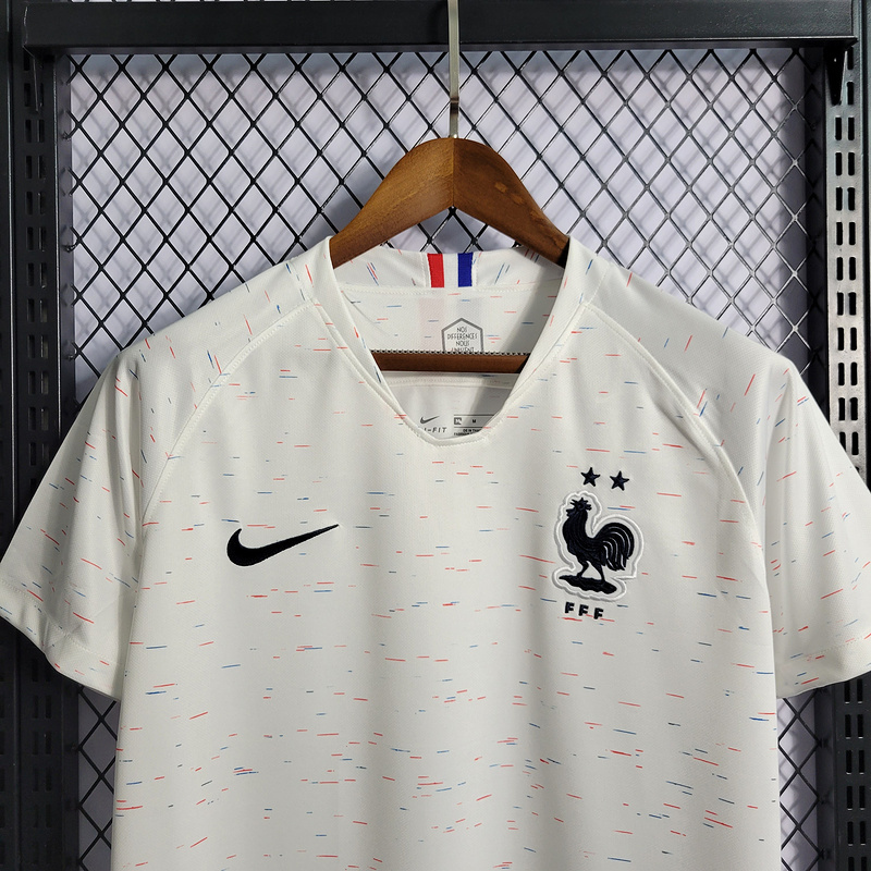 Retro 2018 France away Retro white Mbappe #10 Griezmann Coman Kante Pogba Soccer Jersey