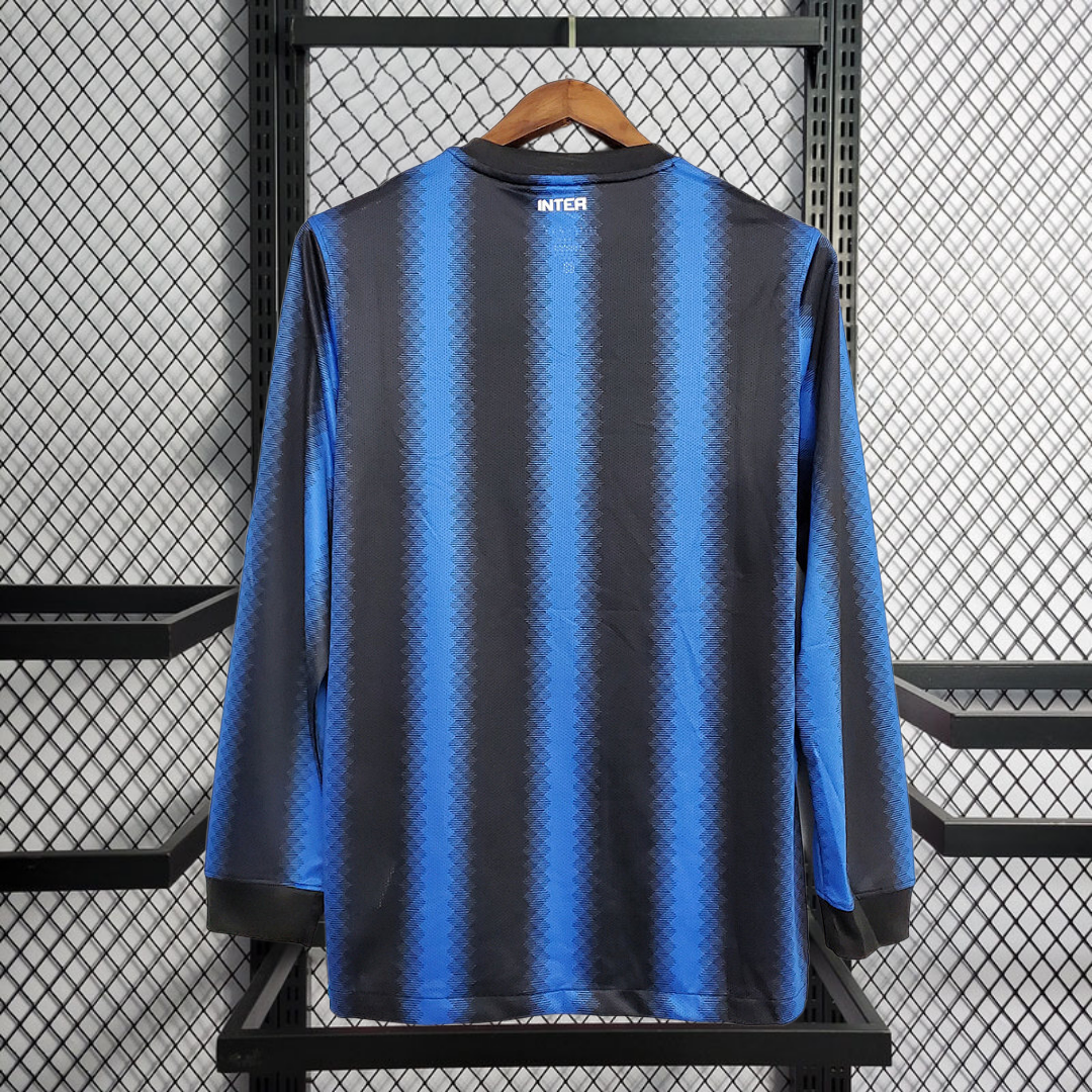 Retro long-sleeved 2010-11 Inter Milan home retro SNSIJDER J.ZANETTI MILITO ETO'O  Football jersey