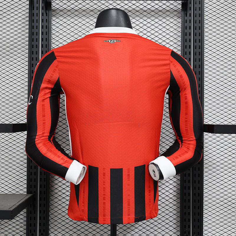 Player 2024-25 AC Milan Home Long Sleeve  Football Jersey
