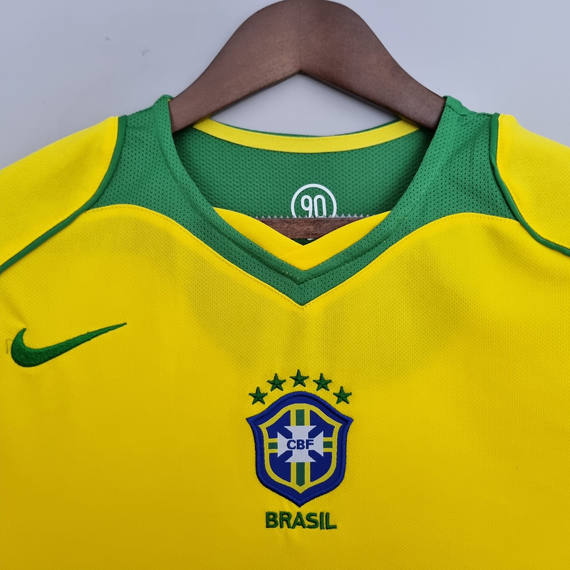 Retro 2004-06 Brazil home retro RONALDINHO KAKA CAFU R.CARLOS RONALDO Football jersey