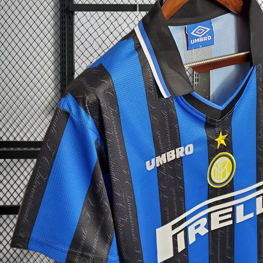 Retro 1997-98 Inter Milan home Retro RONALDO MORIERO ZAMORANO Football jersey