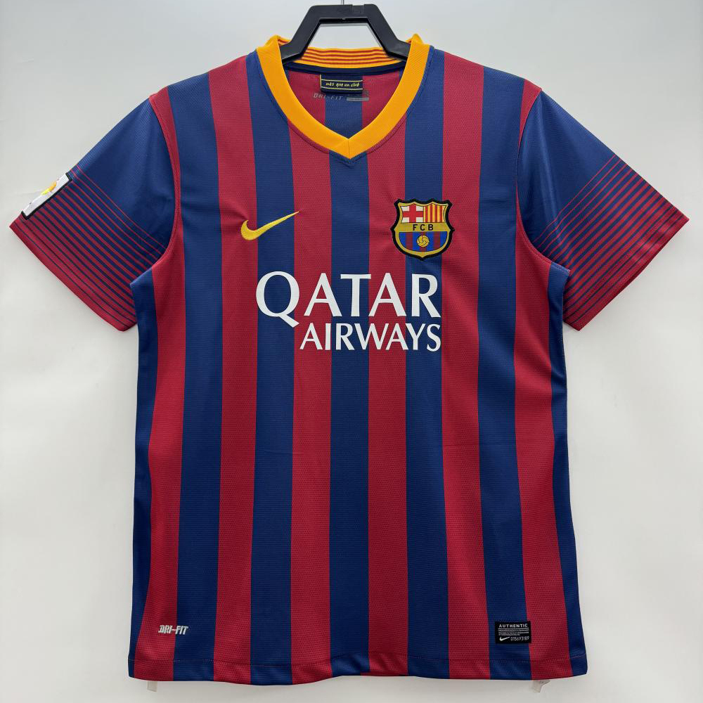 Retro 2013-14 Barcelona Home Retro MESSI PIQUE XAVI A.INISTA PUYOL Football jersey