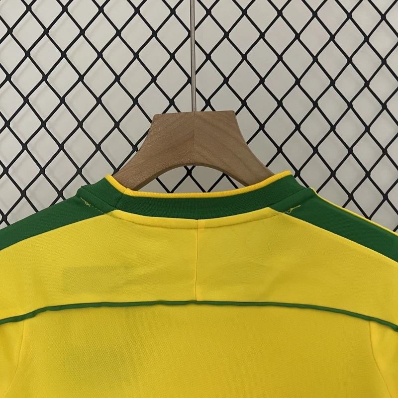 retro kids 1998 kids Brazil home retro football jersey