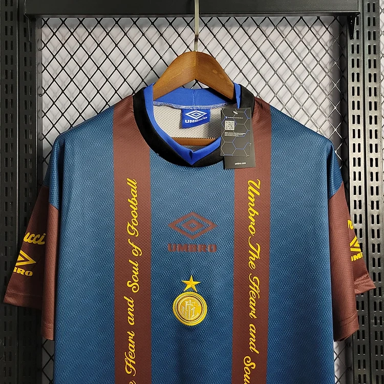 Retro 1994-95 Inter Milan Retro Training Red Blue Football jersey