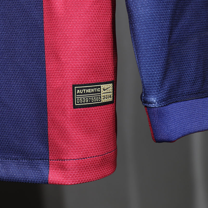 Retro Player 2014-15 Barcelona Home Retro Long sleeves Football jersey