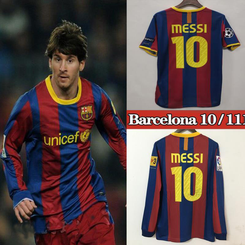 Retro 2010-11 Barcelona home Retro MESSI PIQUE IBRAHIMOUIC XAVI A.INISTA PUYOL HENRY Football jersey