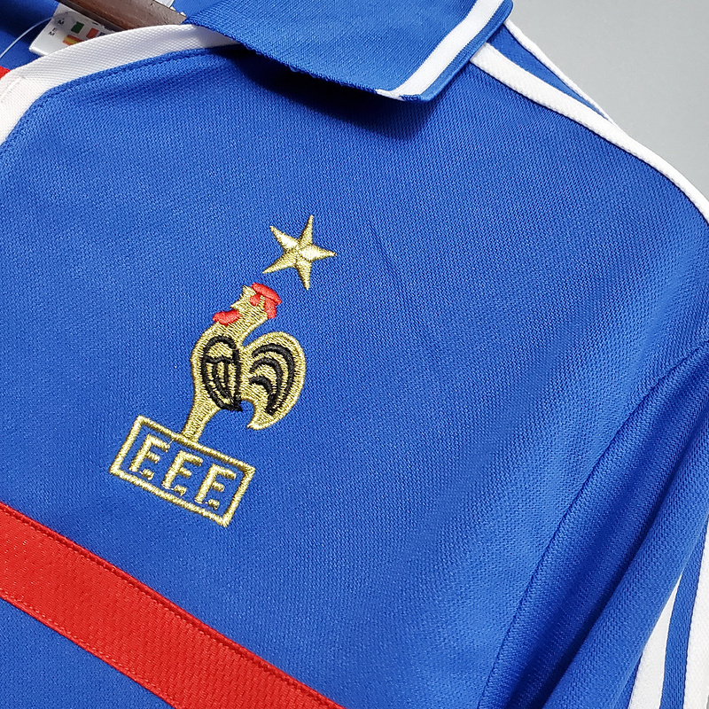 Retro 2000 France home Retro ZIDANE HENRY DJORKAEFF DESAILLY Football jersey