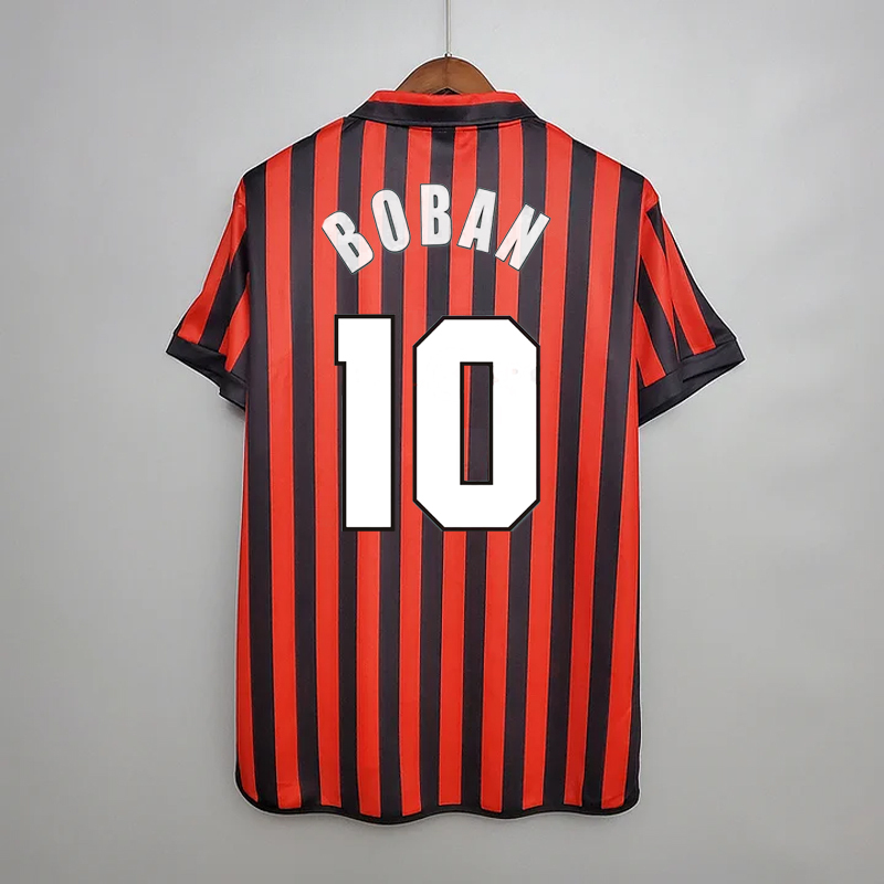 Retro 1999-00 AC Milan home retro Centenary BOBAN BARESI MALDINI SHEVCHENKO Football jersey