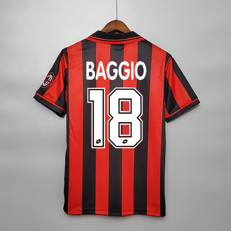 Retro 1996-97 AC Milan home Retro BAGGIO BARESI VIEIRA  ALBERTINI  Football jersey