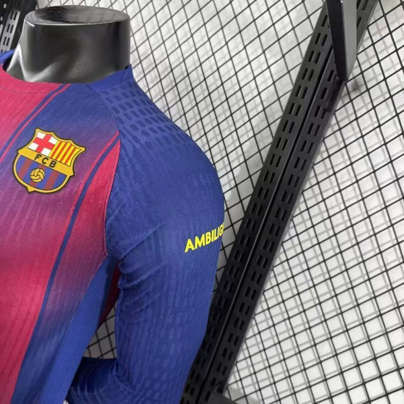 Player 2025-26 Barcelona Home PLAY Long sleeves Football jersey