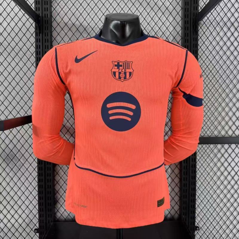 Player 2025-26 Barcelona Third Away long sleeve Football jersey