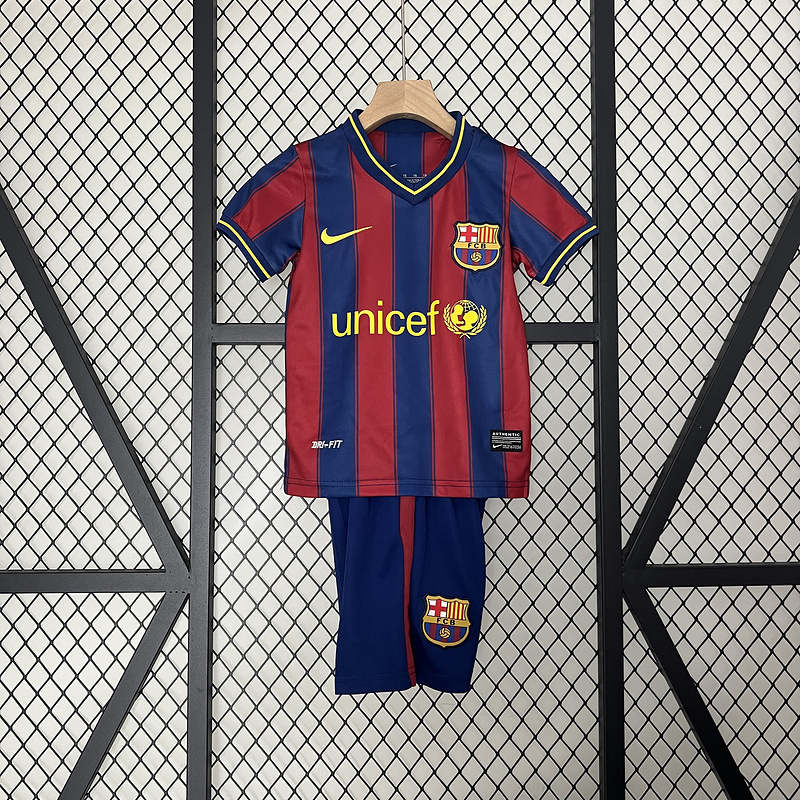 Retro Kids 2009-10 Kids Barcelona Home Retro MESSI PIQUE IBRAHIMOUIC XAVI A.INISTA PUYOL HENRY Football jersey