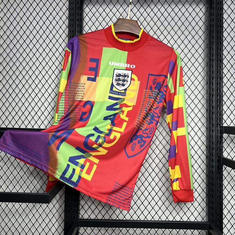Retro 1995-96 England Retro goalkeeper Long Football jersey