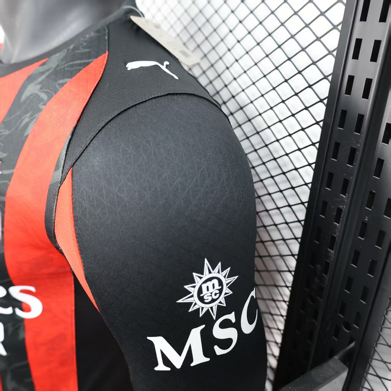Player 2025-26 Ac Milan Home Long Sleev Football jersey