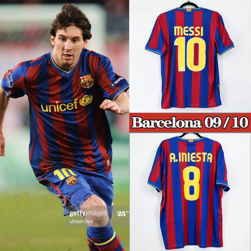 Retro 2009-10 Barcelona Home Retro MESSI PIQUE IBRAHIMOUIC XAVI A.INISTA PUYOL HENRY Football jersey