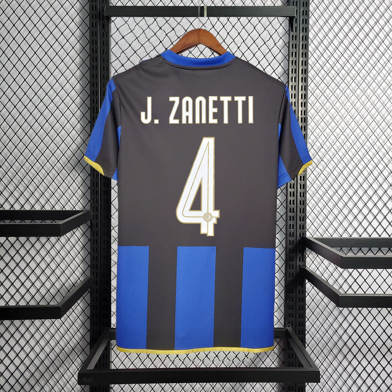 Retro 2008-09 Inter Milan home Retro J. ZANETTI IBRAHIMOVIC FIGO BALOTELLI Football jersey