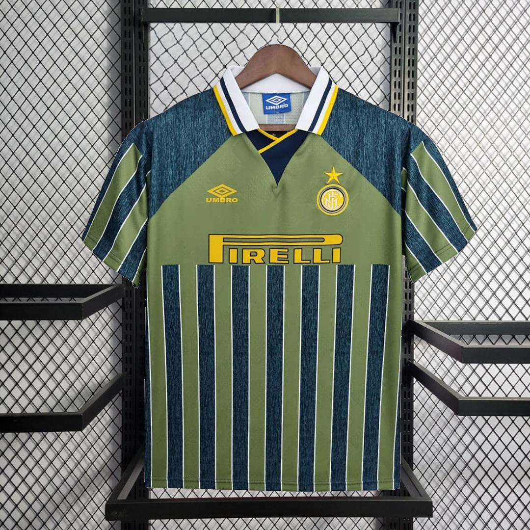 Retro 1995-96 Inter Milan Third away Retro R.CARLOS #6  Centofanti #9 Carbone #10 Football jersey