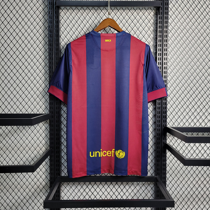 Retro 2014-15 Barcelona Home Retro MESSI PIQUE XAVI A.INISTA SUAREZ NEYMAR JR Football jersey