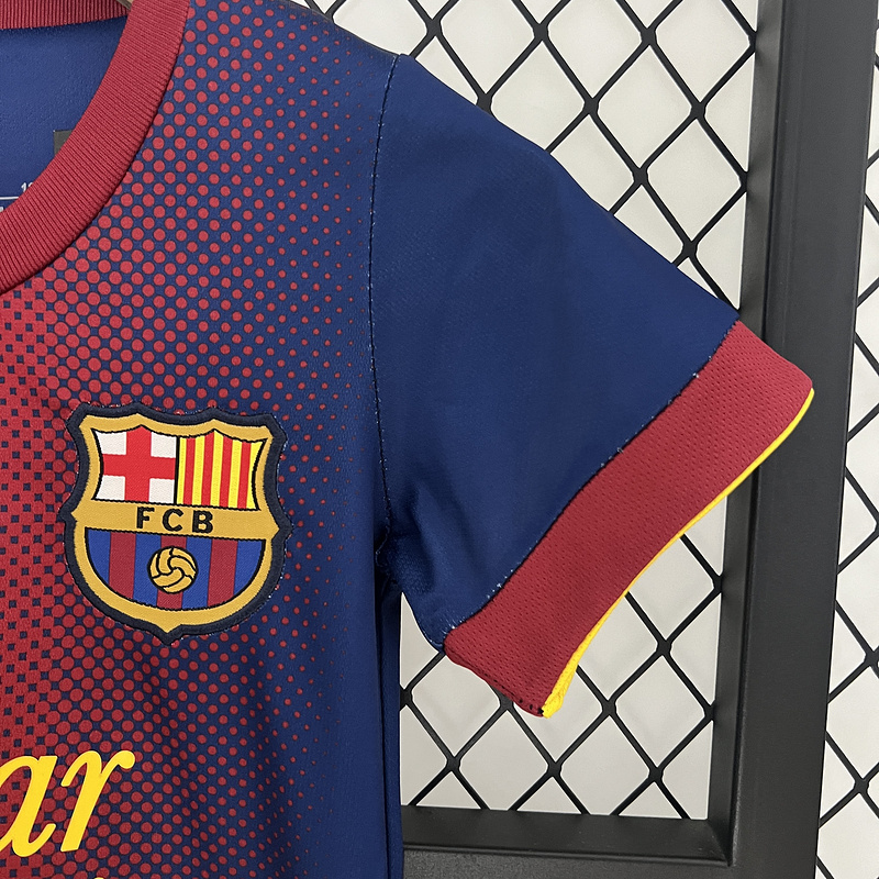 Retro kids 2012-13 Kids Barcelona home Retro MESSI PIQUE XAVI A.INISTA PUYOL DAVID VILLA Football jersey