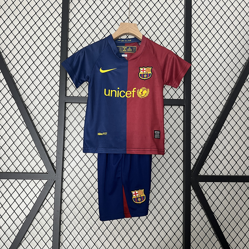 Retro Kids 2008-09 Kids Barcelona Home Retro MESSI PIQUE ETO'O XAVI A.INISTA ETO'O HENRY Football jersey