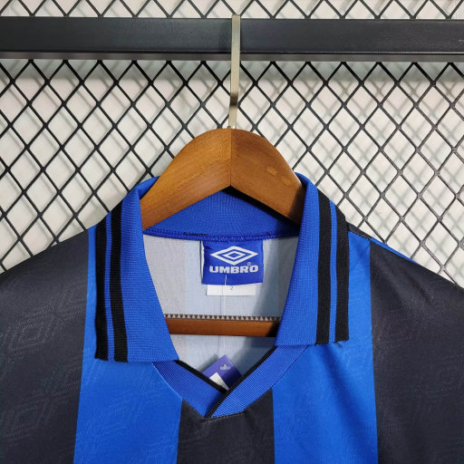Retro 1995-96 Inter Milan Home Retro R.CARLOS #6 Centofanti #9 Carbone #10 Football jersey