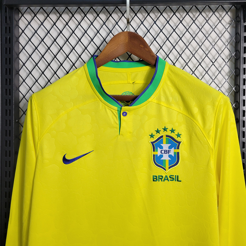 2022-23 Brazil home long-sleeved  VINI JP PAPHINHA CUNHA NAYMAR JR L.PAQUETA Football jersey