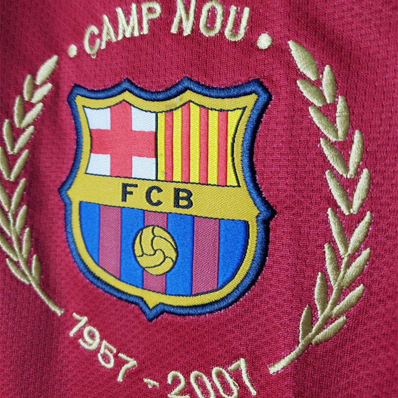 Retro 2007-08 Barcelona home Retro long sleeves MESSI RONALDINHO ETO'O XAVI A.INISTA HENRY Football jersey