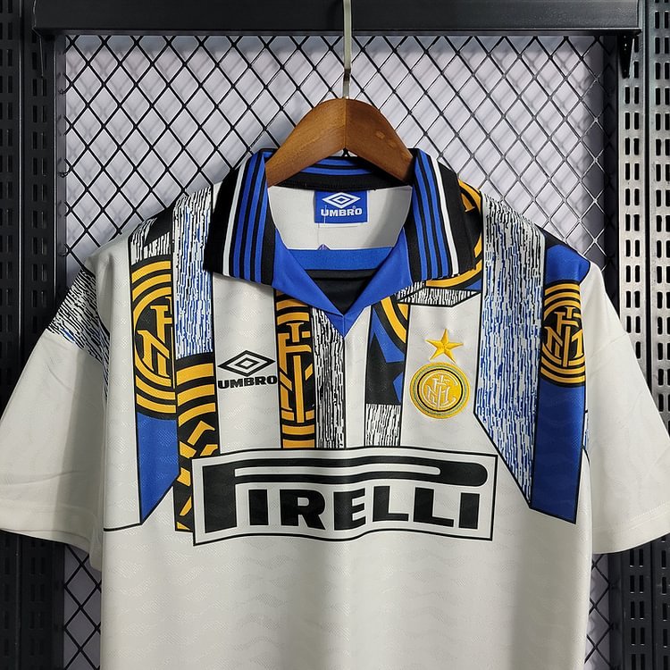 Retro 1995-96 Inter Milan Away Retro R.CARLOS #6 Centofanti #9 Carbone #10 GANZ #23 Football jersey