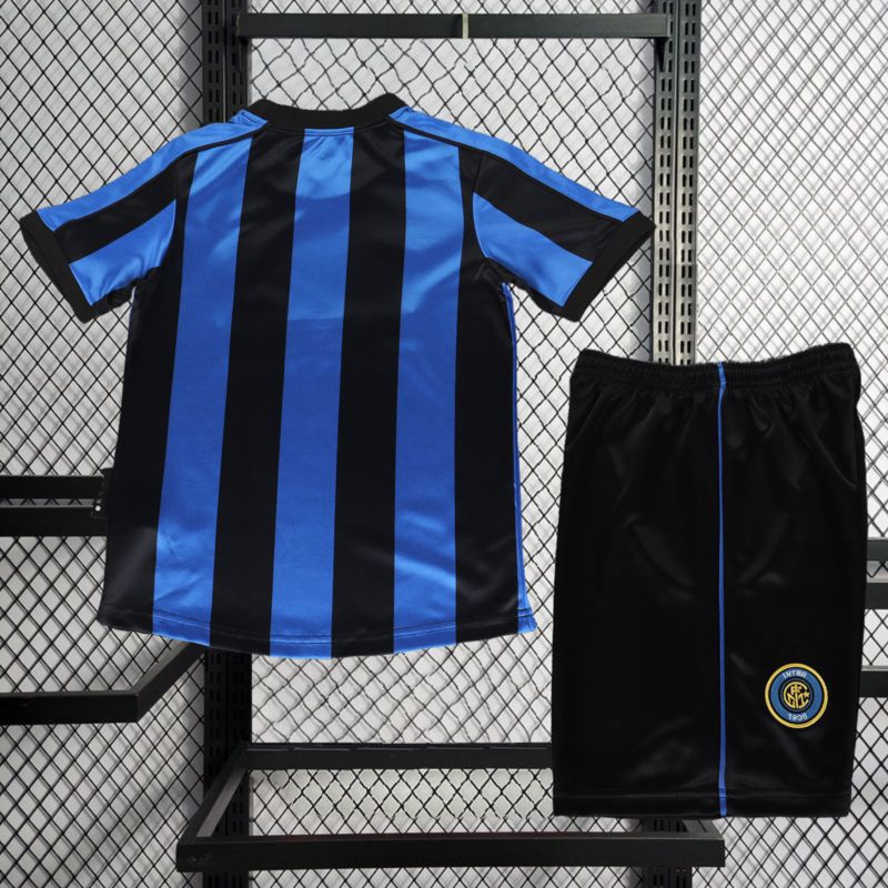 Retro Kids 1999-00 Kids Inter Milan Home Retro RONALDO MORIERO ZAMORANO BAGGIO  Football jersey