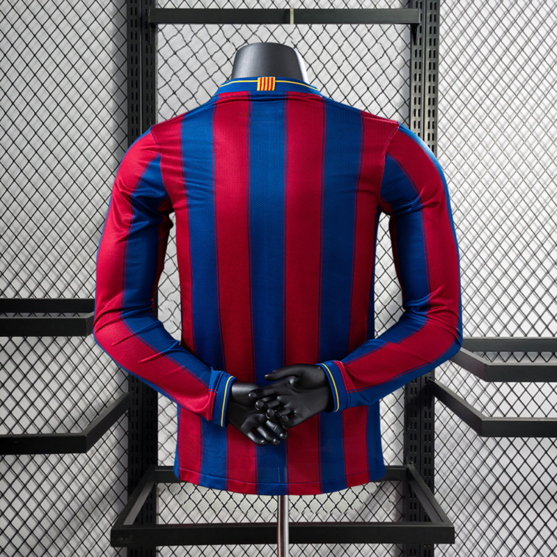 Player Retro 2009-10 Barcelona Home Retro Long sleeves MESSI PIQUE IBRAHIMOUIC XAVI A.INISTA HENRY Football jersey