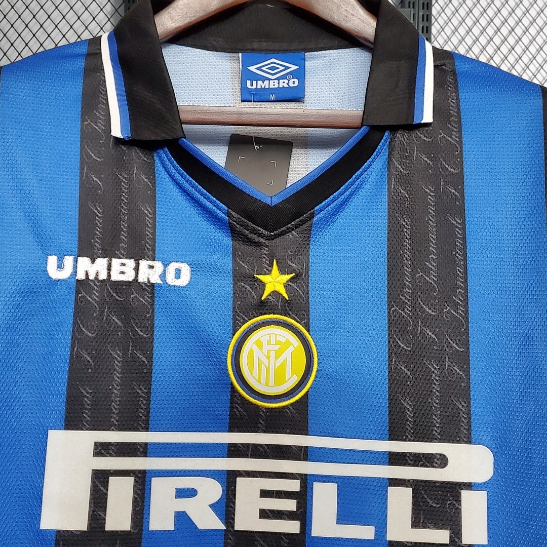 Retro 1997-98 Inter Milan home Retro RONALDO MORIERO ZAMORANO Football jersey