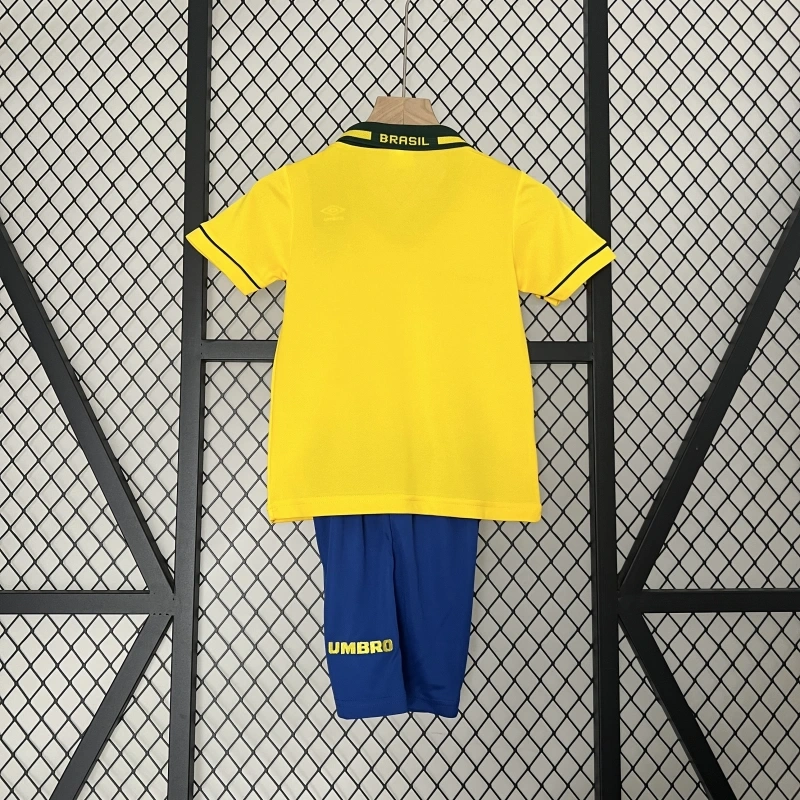 retro kids 1993-94 kids Brazil home retro football jersey
