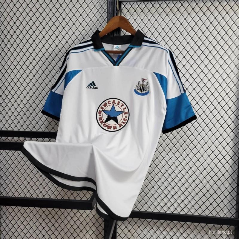 Retro 1999-00 Newcastle United Away retro White Football jersey