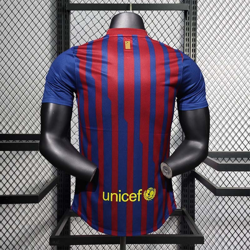 Retro Player 2011-12 Barcelona Home Retro MESSI PIQUE XAVI A.INISTA PUYOL Football jersey DAVID VILLA