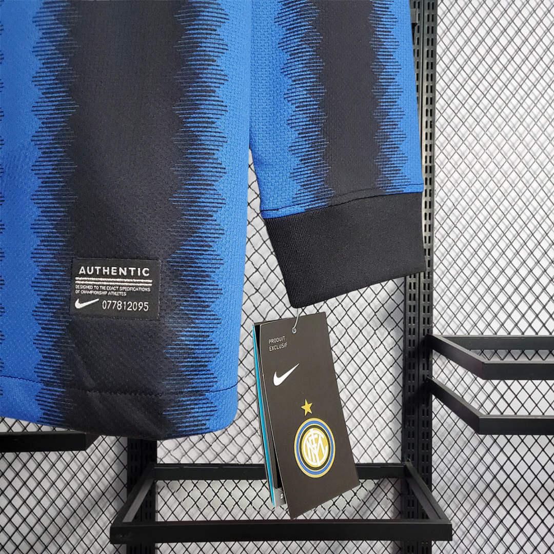 Retro long-sleeved 2010-11 Inter Milan home retro SNSIJDER J.ZANETTI MILITO ETO'O  Football jersey