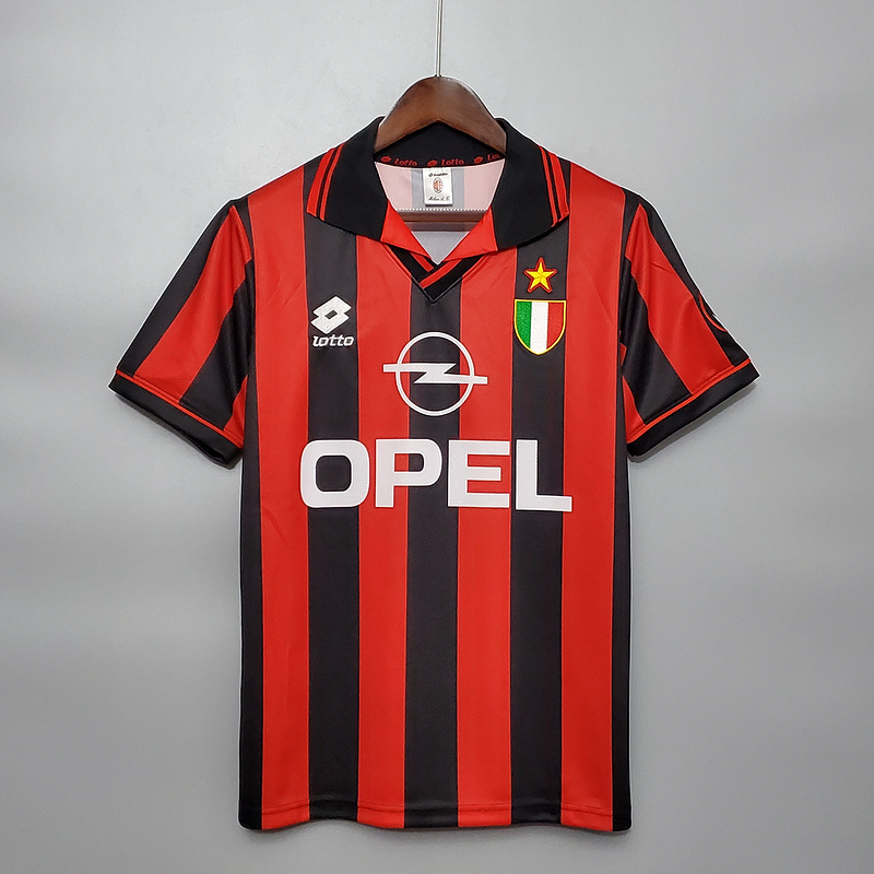 Retro 1996-97 AC Milan home Retro BAGGIO BARESI VIEIRA  ALBERTINI  Football jersey
