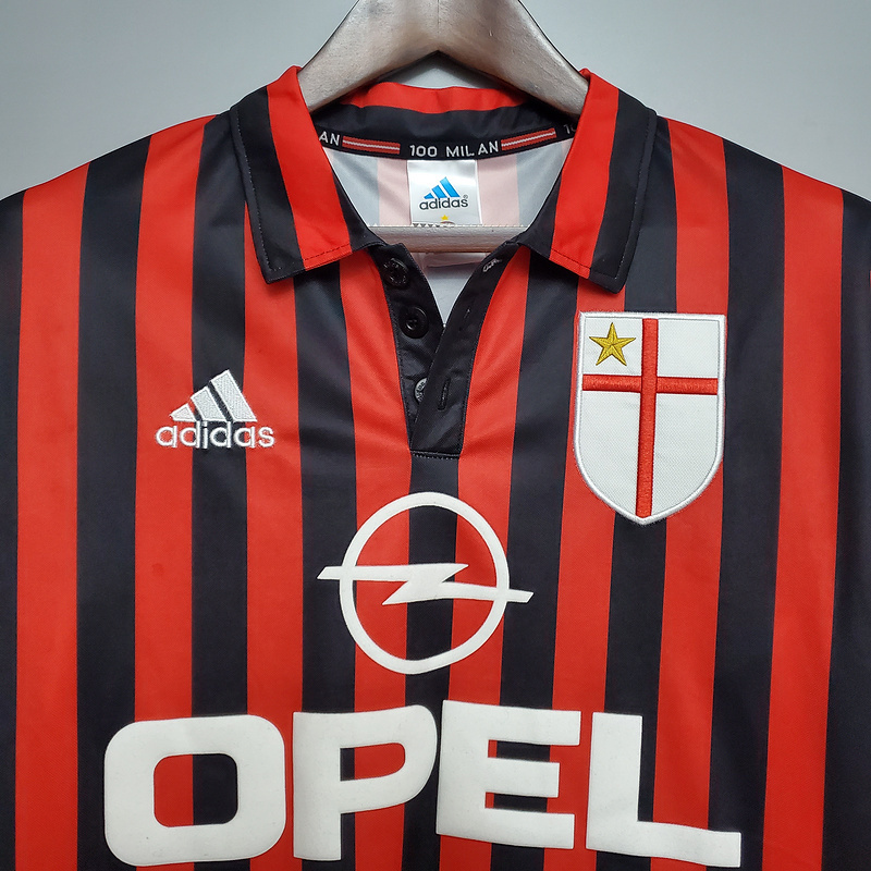 Retro 1999-00 AC Milan home retro Centenary BOBAN BARESI MALDINI SHEVCHENKO Football jersey