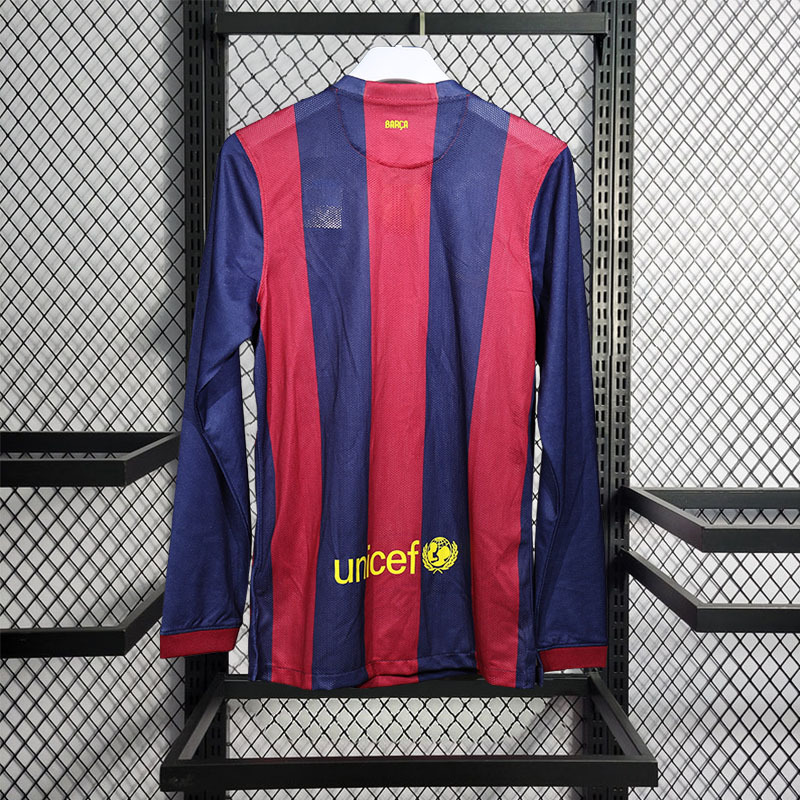 Retro Player 2014-15 Barcelona Home Retro Long sleeves Football jersey