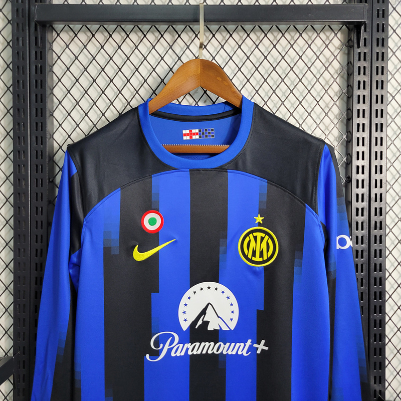 2023-24 Inter Milan Home Long Sleeve  CUADRADO ARNAUTOVIC THURAM LAUTARO FRATTESI Football jersey