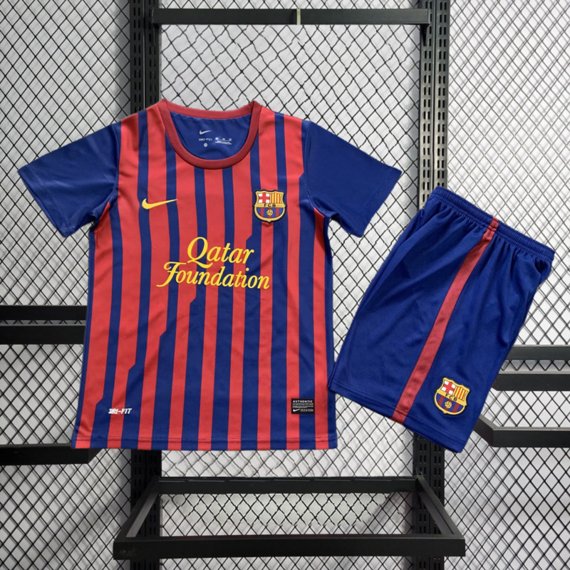 Retro KIDS 2011-12 KIDS Barcelona Home Retro MESSI PIQUE XAVI A.INISTA PUYOL Football jersey DAVID VILLA