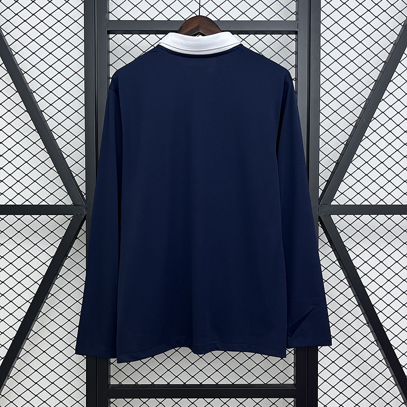 Retro 2014 France Home Retro Long sleeve Football jersey