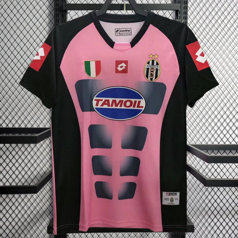 retro 2002-03 Juventus Retro black and pink football jersey