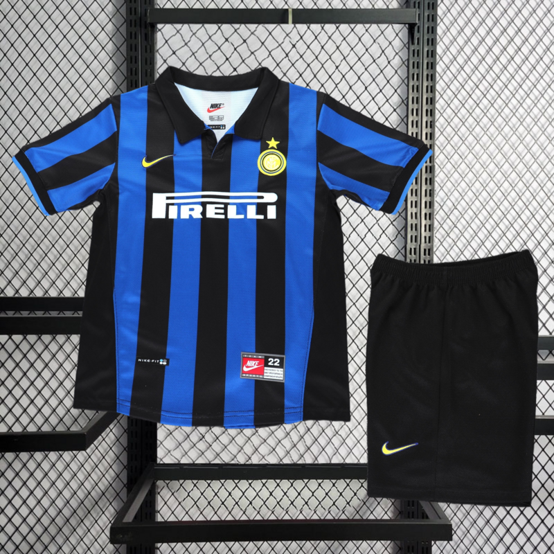 Retro Kids 1998-99 Kids Inter Milan Home Retro RONALDO MORIERO ZAMORANO BAGGIO Football jersey