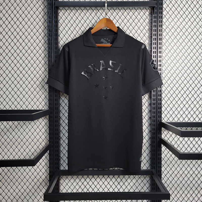 Retro 2013-14 Brazil Retro Black Football jersey