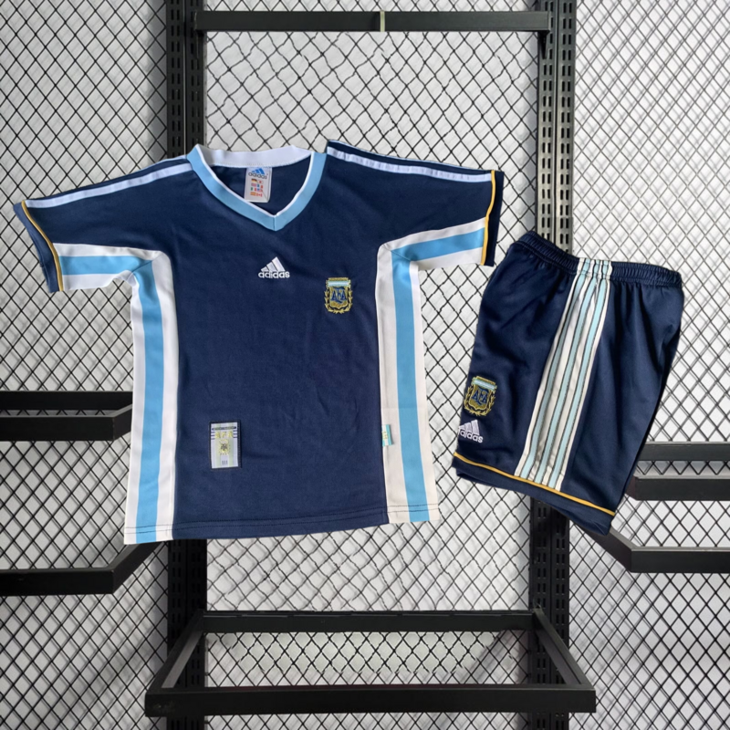 Retro kids 1998 KIDS Argentina Away retro Football jersey