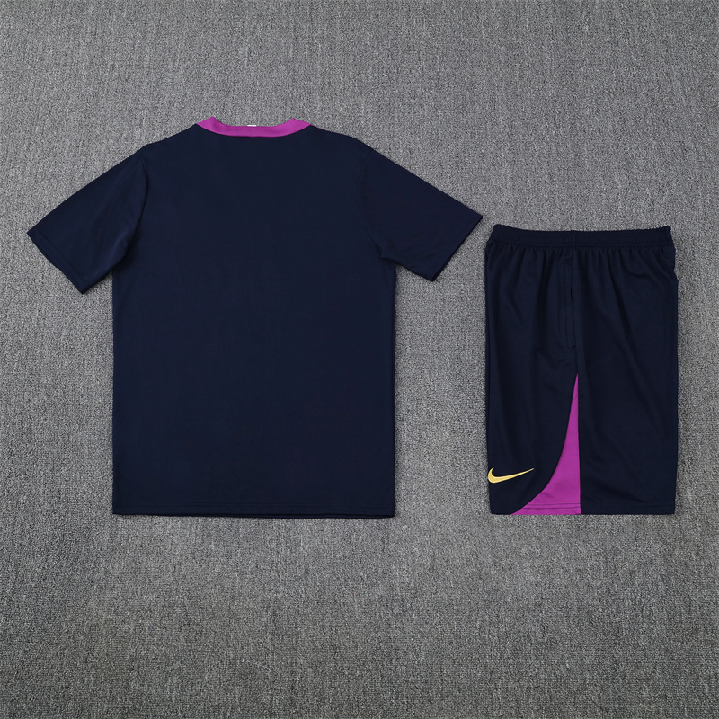 2025-26 short sleeved Barcelona royal blue short sleeved suit