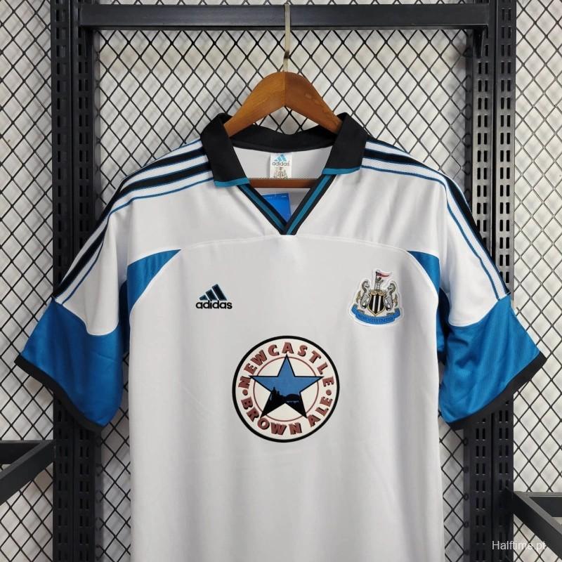 Retro 1999-00 Newcastle United Away retro White Football jersey