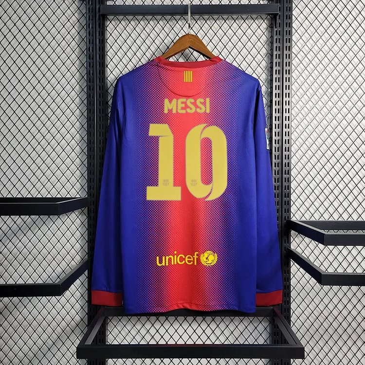 Retro long sleeve 2012-13 Barcelona home Retro MESSI PIQUE XAVI A.INISTA PUYOL DAVID VILLA Football jersey